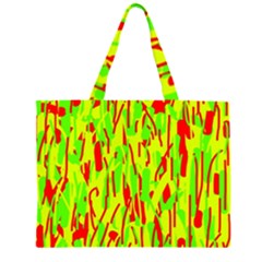 Green And Red Pattern Zipper Large Tote Bag by Valentinaart