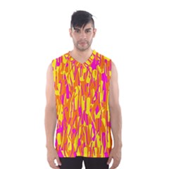 Pink And Yellow Pattern Men s Basketball Tank Top by Valentinaart