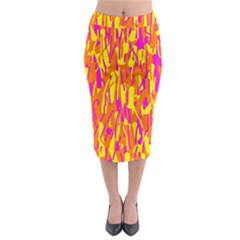Pink And Yellow Pattern Midi Pencil Skirt by Valentinaart