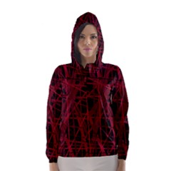 Black And Red Pattern Hooded Wind Breaker (women) by Valentinaart