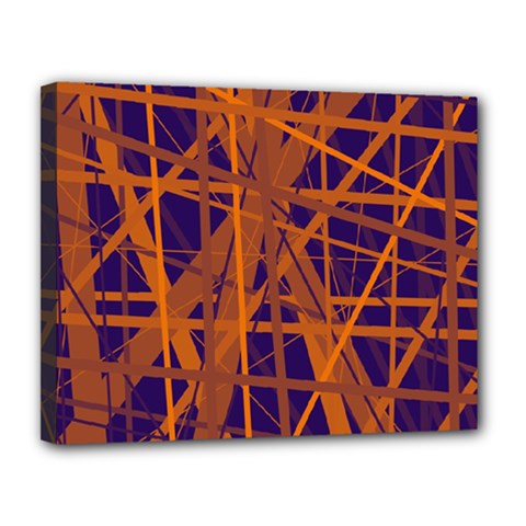 Blue And Orange Pattern Canvas 14  X 11  by Valentinaart