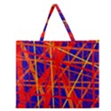 Orange and blue pattern Zipper Large Tote Bag View1