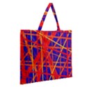 Orange and blue pattern Zipper Large Tote Bag View2
