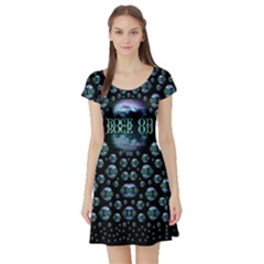 One Woman One Island And Rock On Short Sleeve Skater Dress by pepitasart