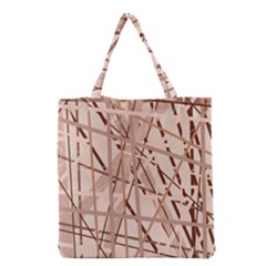 Brown Pattern Grocery Tote Bag