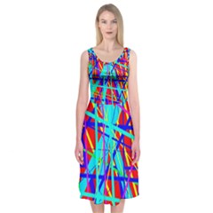 Colorful Pattern Midi Sleeveless Dress by Valentinaart