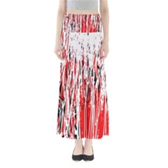 Red, Black And White Pattern Maxi Skirts by Valentinaart