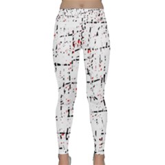 Red, White And Black Pattern Yoga Leggings  by Valentinaart