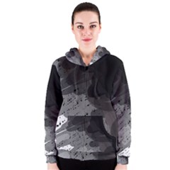 Black And Gray Pattern Women s Zipper Hoodie by Valentinaart