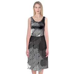 Black And Gray Pattern Midi Sleeveless Dress by Valentinaart