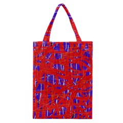 Blue And Red Pattern Classic Tote Bag by Valentinaart