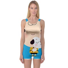 Snoopy One Piece Boyleg Swimsuit by Mjdaluz