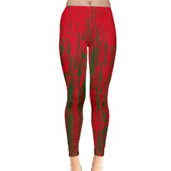 Red And Green Pattern Leggings  by Valentinaart