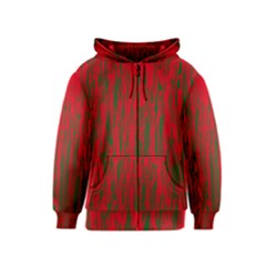 Red And Green Pattern Kids  Zipper Hoodie by Valentinaart