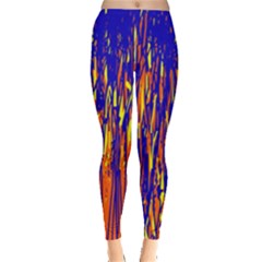 Orange, Blue And Yellow Pattern Leggings  by Valentinaart