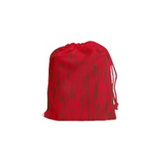 Decorative red pattern Drawstring Pouches (Small) 