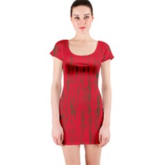 Decorative red pattern Short Sleeve Bodycon Dress