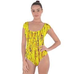 Yellow Pattern Short Sleeve Leotard  by Valentinaart