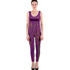 Purple Pattern Onepiece Catsuit