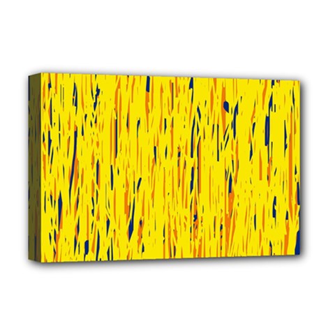 Yellow Pattern Deluxe Canvas 18  X 12   by Valentinaart