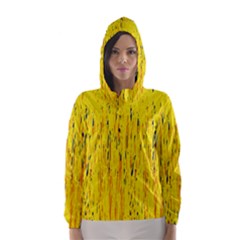 Yellow Pattern Hooded Wind Breaker (women) by Valentinaart