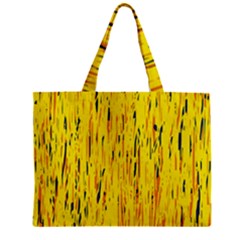 Yellow Pattern Zipper Mini Tote Bag by Valentinaart