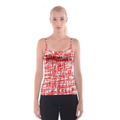 Red Decorative Pattern Spaghetti Strap Top by Valentinaart