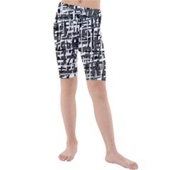 Gray Pattern Kid s Mid Length Swim Shorts by Valentinaart