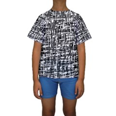Gray Pattern Kid s Short Sleeve Swimwear by Valentinaart