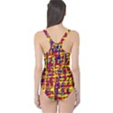 Red, yellow and blue pattern One Piece Swimsuit View2