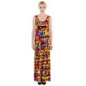 Red, yellow and blue pattern Maxi Thigh Split Dress View1