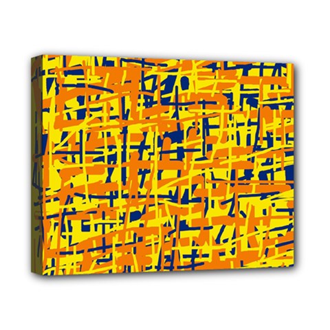 Yellow, Orange And Blue Pattern Canvas 10  X 8  by Valentinaart