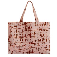 Brown Elegant Pattern Zipper Mini Tote Bag