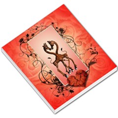 Cute Giraffe In Love With Heart And Floral Elements Small Memo Pads by FantasyWorld7