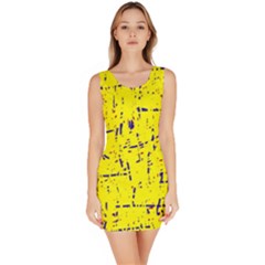 Yellow Summer Pattern Sleeveless Bodycon Dress by Valentinaart