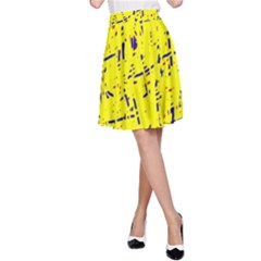 Yellow Summer Pattern A-line Skirt by Valentinaart