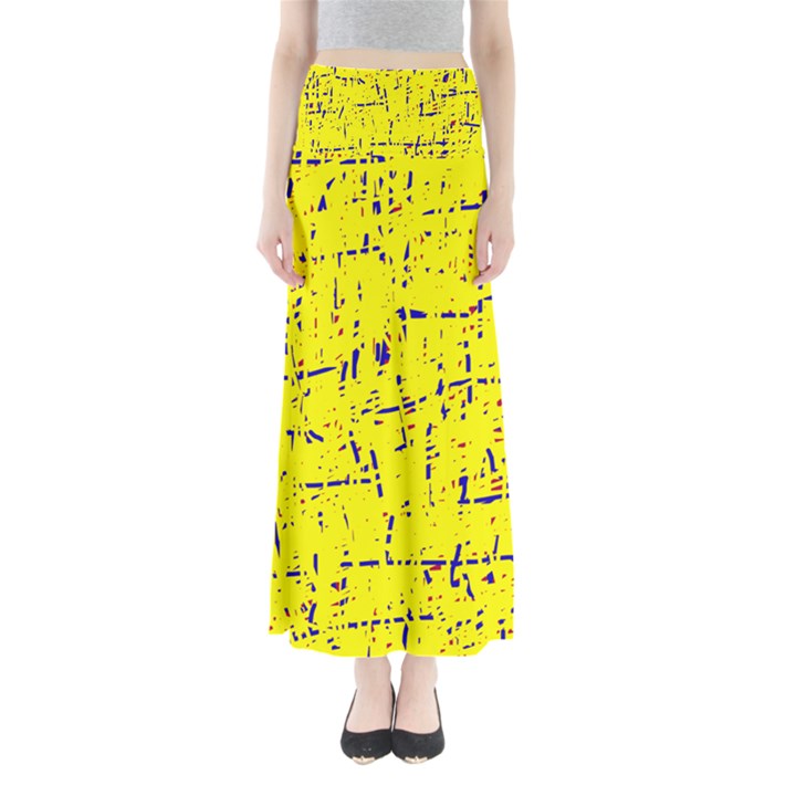 Yellow summer pattern Maxi Skirts