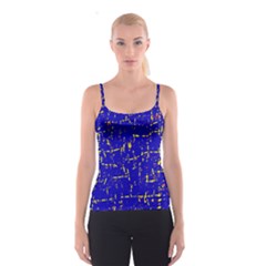 Blue Pattern Spaghetti Strap Top by Valentinaart