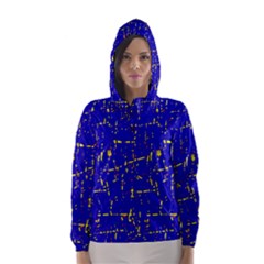 Blue Pattern Hooded Wind Breaker (women) by Valentinaart