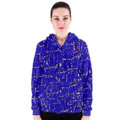 Blue Pattern Women s Zipper Hoodie by Valentinaart