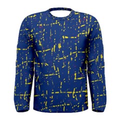 Deep blue and yellow pattern Men s Long Sleeve Tee