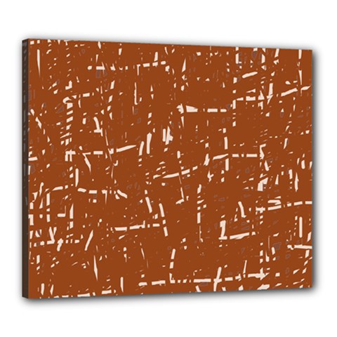 Brown Elelgant Pattern Canvas 24  X 20  by Valentinaart