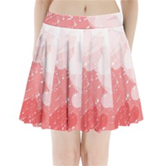 Red Pattern Pleated Mini Mesh Skirt by Valentinaart