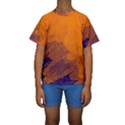 Orange and blue artistic pattern Kid s Short Sleeve Swimwear View1