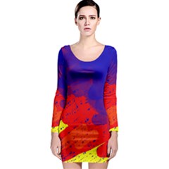Colorful Pattern Long Sleeve Bodycon Dress by Valentinaart