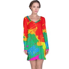 Colorful Abstract Design Long Sleeve Nightdress by Valentinaart