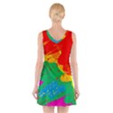 Colorful abstract design V-Neck Sleeveless Skater Dress View2