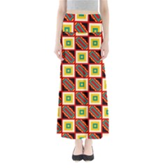 Squares And Rectangles Pattern                                            Women s Maxi Skirt by LalyLauraFLM