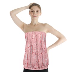 Elegant Pink Pattern Strapless Top by Valentinaart