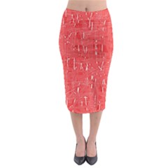 Red Pattern Midi Pencil Skirt by Valentinaart